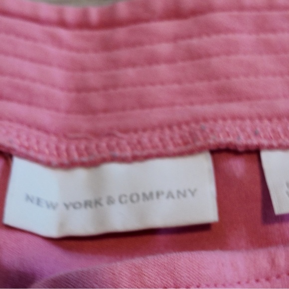 New York & Company Pink V-Neck Dress – XL Sleeveless Stretch Barbiecore Cotton - Picture 10 of 13